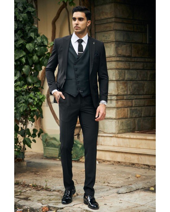 Κοστούμι 19V69 Italia Versace Abbigliamento μαύρο SLIM FIT