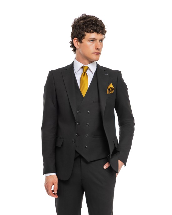 Κοστούμι Black Papigion μαυρο SLIM FIT