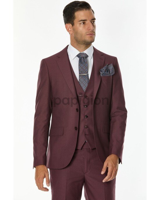 Κοστούμι Vittorio Firenze μωβ SLIM FIT