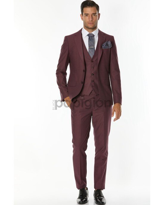 Κοστούμι Vittorio Firenze μωβ SLIM FIT