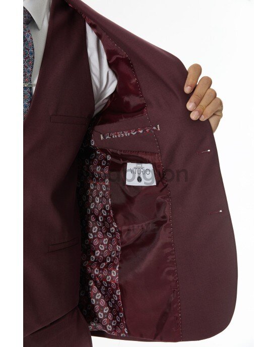 Κοστούμι Vittorio Firenze μωβ SLIM FIT