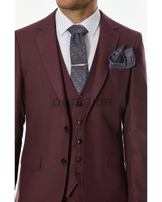 Κοστούμι Vittorio Firenze μωβ SLIM FIT