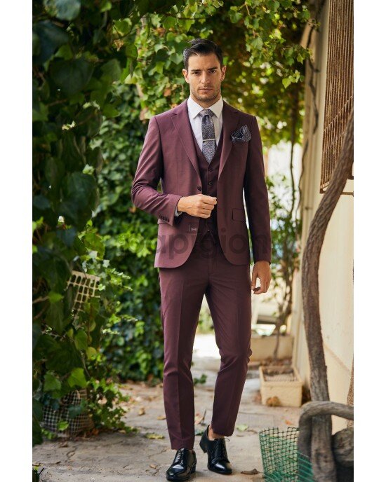 Κοστούμι Vittorio Firenze μωβ SLIM FIT