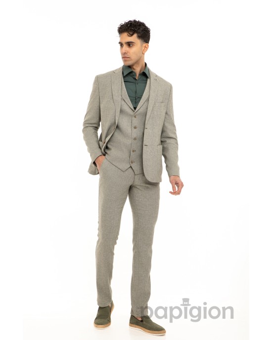 Κοστούμι 19V69 Italia Versace Abbigliamento λαδί Boho SLIM FIT