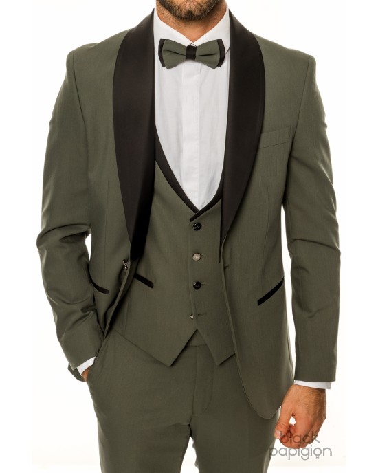 Κοστούμι 19V69 Italia Versace Abbigliamento Bruno Rolex λαδί SLIM FIT