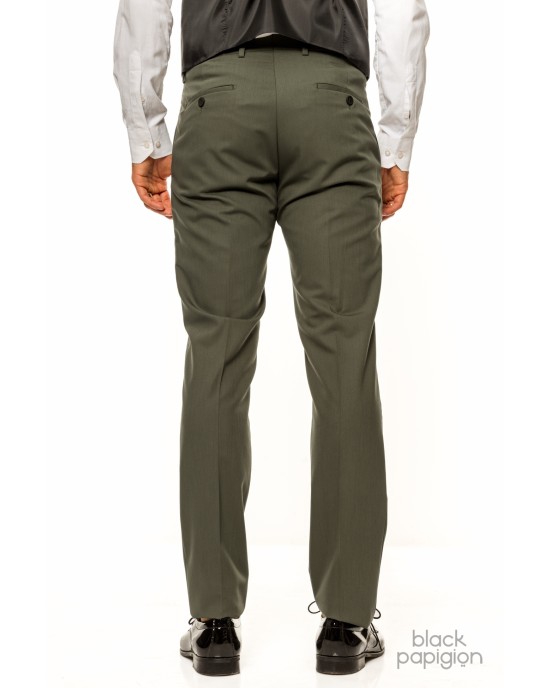 Κοστούμι 19V69 Italia Versace Abbigliamento Bruno Rolex λαδί SLIM FIT