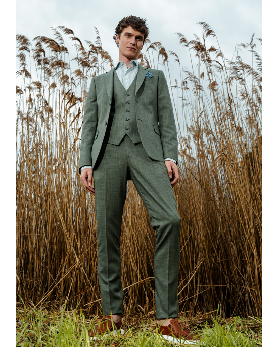 Κοστούμι Black Papigion Bermano λαδί SLIM FIT