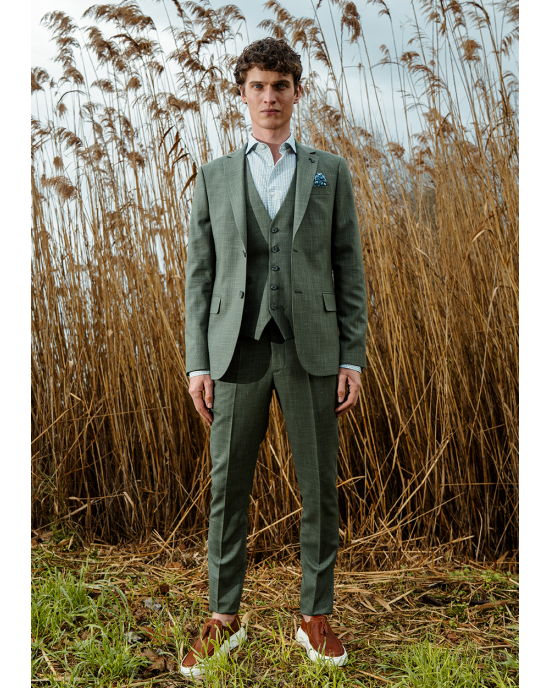 Κοστούμι Black Papigion Bermano λαδί SLIM FIT