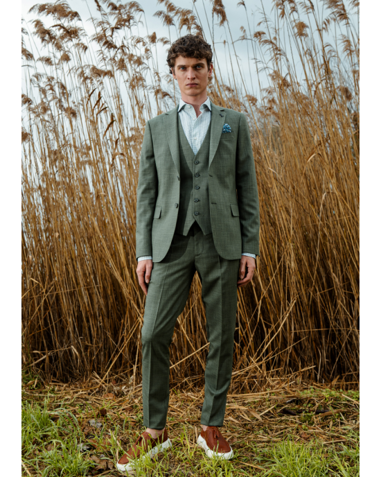 Κοστούμι Black Papigion Bermano λαδί SLIM FIT