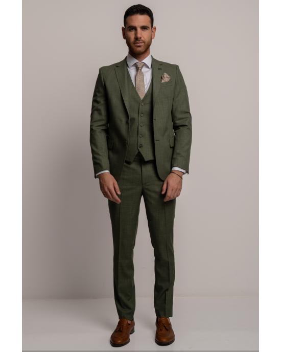 Κοστούμι Black Papigion Bermano λαδί SLIM FIT