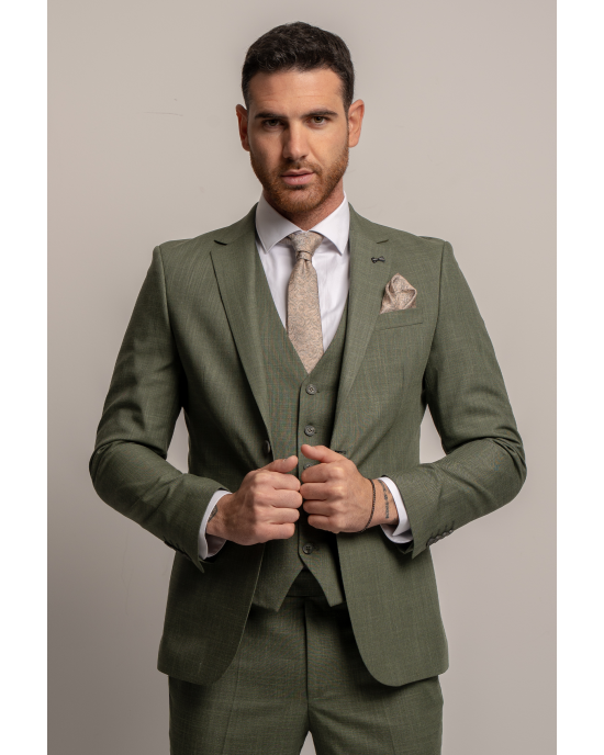 Κοστούμι Black Papigion Bermano λαδί SLIM FIT