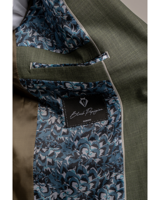 Κοστούμι Black Papigion Bermano λαδί SLIM FIT