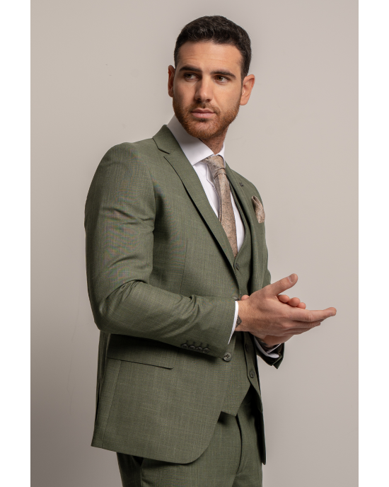 Κοστούμι Black Papigion Bermano λαδί SLIM FIT