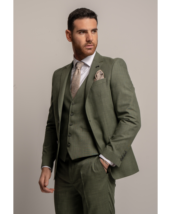 Κοστούμι Black Papigion Bermano λαδί SLIM FIT