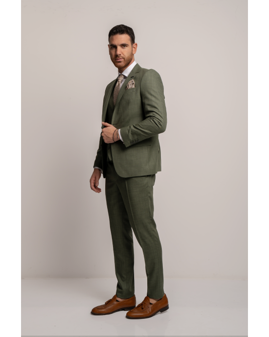 Κοστούμι Black Papigion Bermano λαδί SLIM FIT