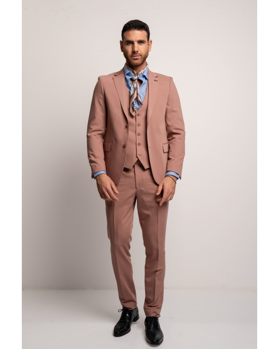 Κοστούμι Black Papigion Lοyka σομόν SLIM FIT