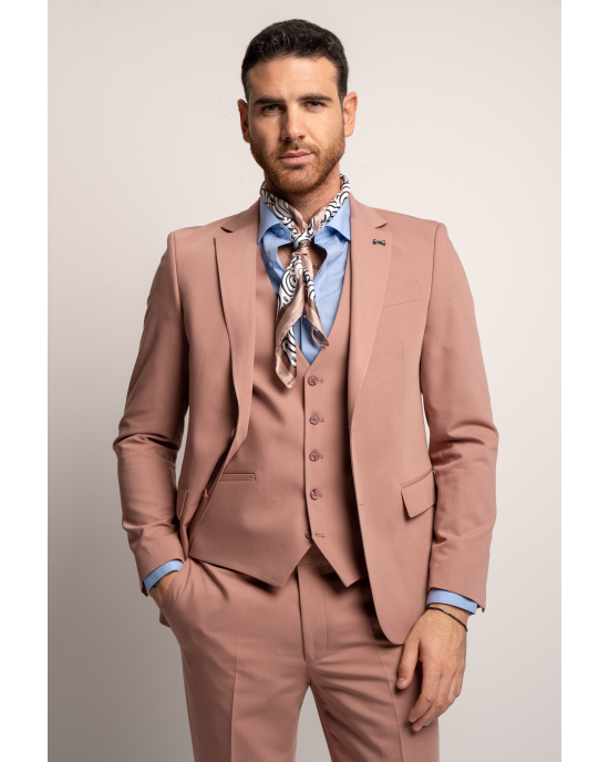 Κοστούμι Black Papigion Lοyka σομόν SLIM FIT