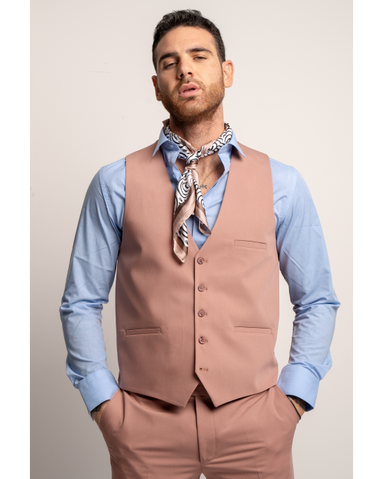 Κοστούμι Black Papigion Lοyka σομόν SLIM FIT