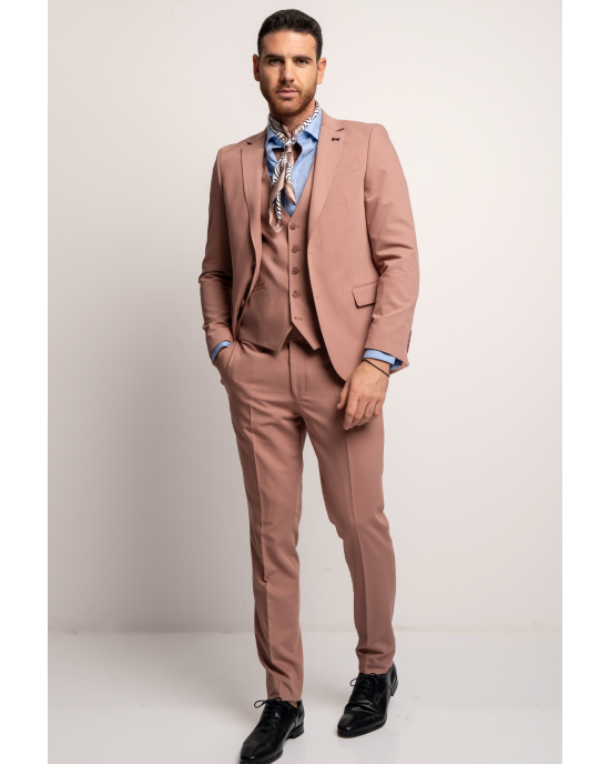 Κοστούμι Black Papigion Lοyka σομόν SLIM FIT