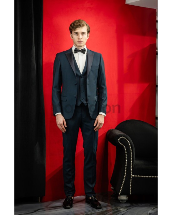 Κοστούμι Guy Laroche Zignone πετρόλ SLIM FIT