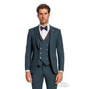 Κοστούμι 19V69 Italia Versace Abbigliamento Amadeo πετρόλ Κοστούμι 19V69 Italia Versace Abbigliamento Amadeo πετρόλ