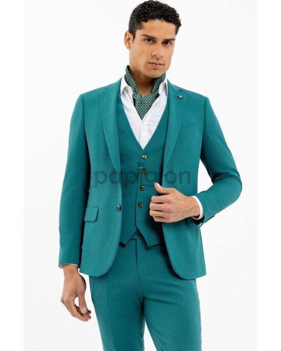 Κοστούμι Vittorio Etore πετρόλ SLIM FIT