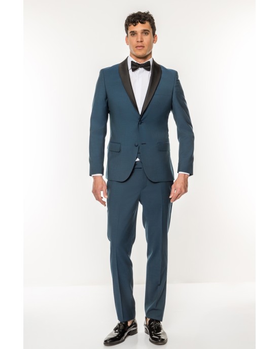Κοστούμι Guy Laroche Homme πετρόλ SLIM FIT