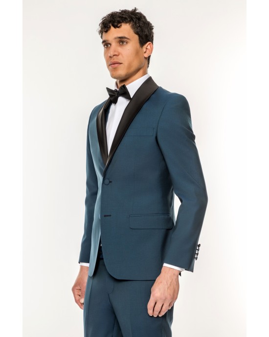 Κοστούμι Guy Laroche Homme πετρόλ SLIM FIT