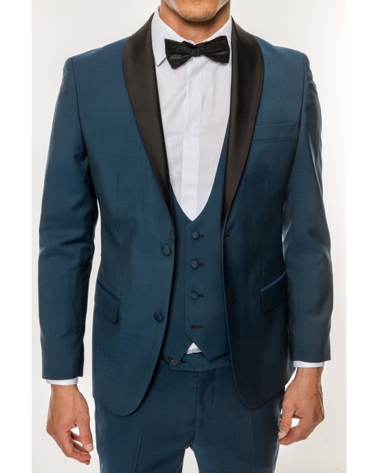 Κοστούμι Guy Laroche Homme πετρόλ SLIM FIT