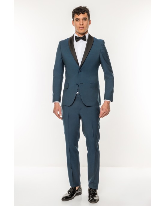 Κοστούμι Guy Laroche Homme πετρόλ SLIM FIT