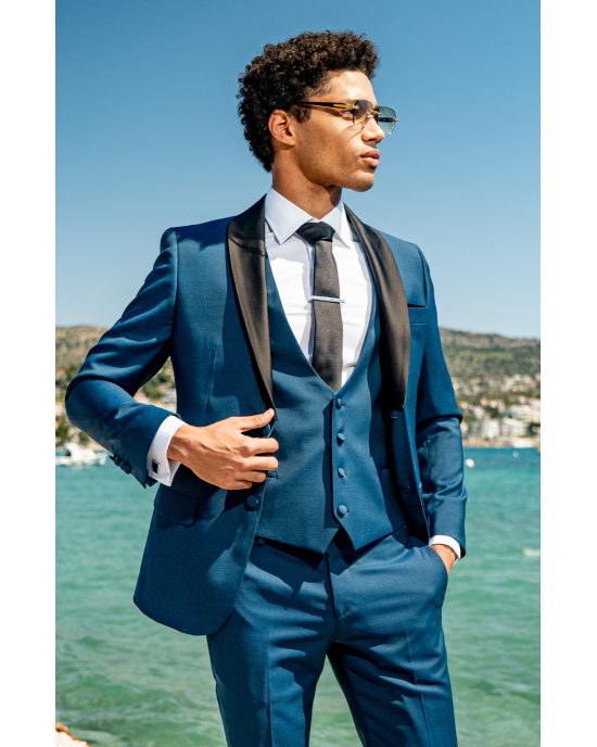 Κοστούμι Guy Laroche Homme πετρόλ SLIM FIT