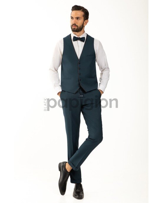 Κοστούμι Vittorio Smokin πετρόλ SLIM FIT