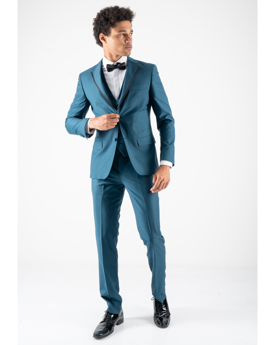 Κοστούμι Guy Laroche Homme πετρόλ SLIM FIT