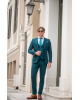 Κοστούμι Black Papigion πετρόλ SLIM FIT