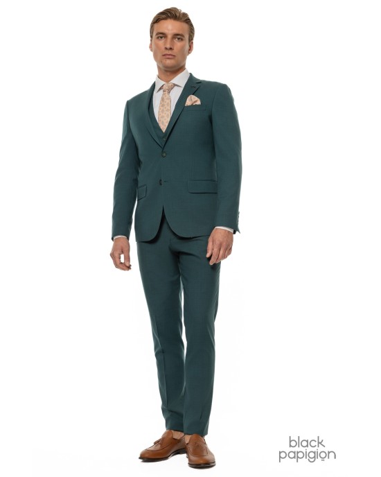 Κοστούμι Black Papigion πετρόλ SLIM FIT