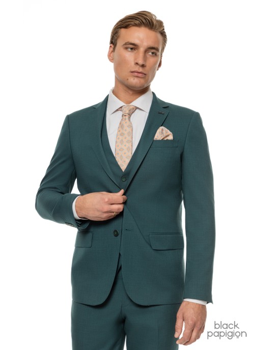 Κοστούμι Black Papigion πετρόλ SLIM FIT