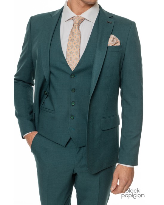 Κοστούμι Black Papigion πετρόλ SLIM FIT