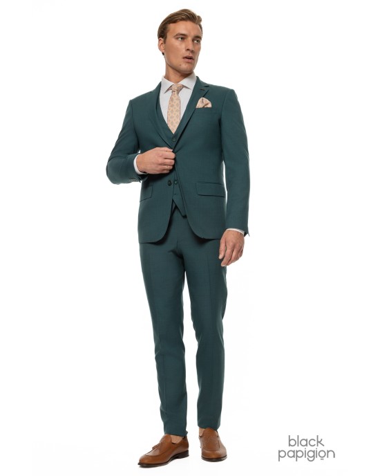 Κοστούμι Black Papigion πετρόλ SLIM FIT