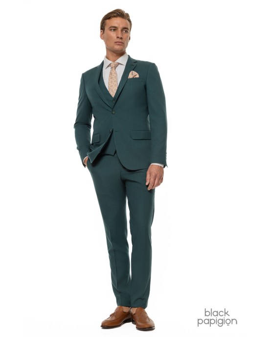 Κοστούμι Black Papigion πετρόλ SLIM FIT