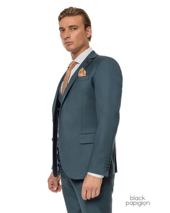 Κοστούμι Black Papigion πετρόλ SLIM FIT