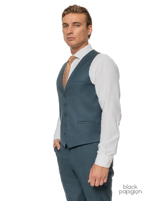 Κοστούμι Black Papigion πετρόλ SLIM FIT