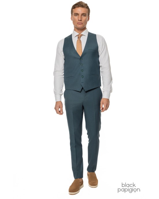 Κοστούμι Black Papigion πετρόλ SLIM FIT