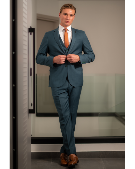 Κοστούμι Black Papigion πετρόλ SLIM FIT