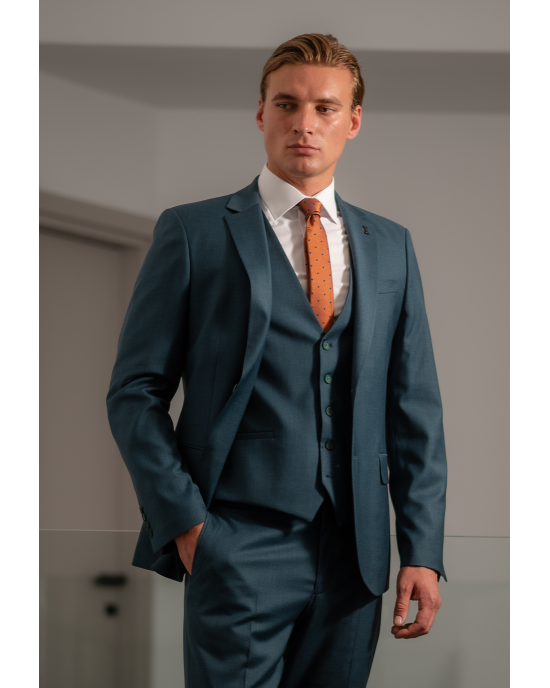 Κοστούμι Black Papigion πετρόλ SLIM FIT