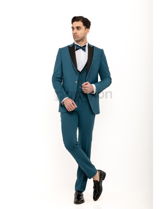 Κοστούμι 19V69 Italia Versace Abbigliamento πετρόλ SLIM FIT