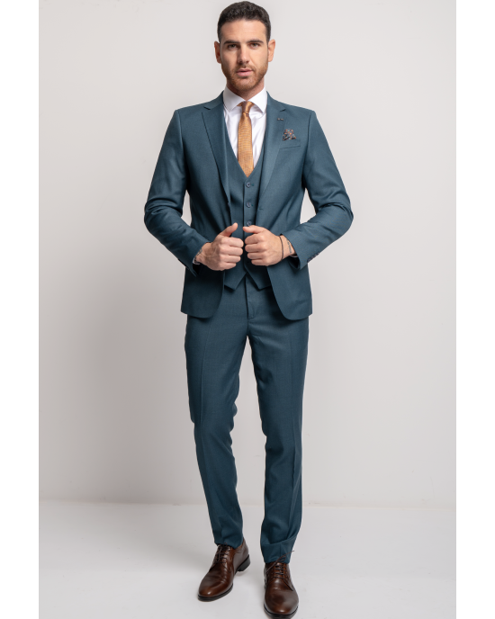 Κοστούμι Black Papigion Veneto πετρόλ SLIM FIT