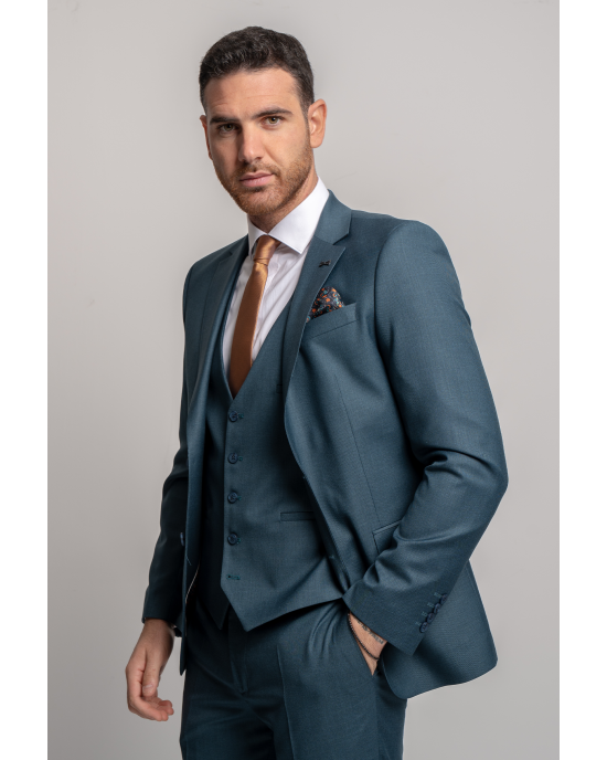 Κοστούμι Black Papigion Veneto πετρόλ SLIM FIT