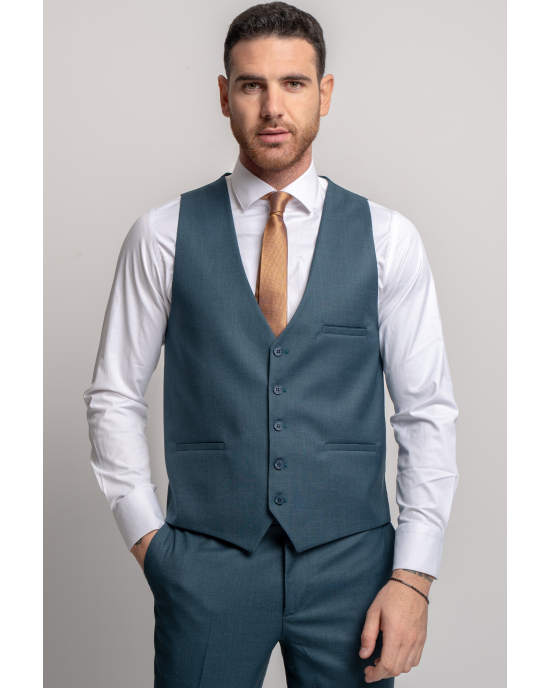 Κοστούμι Black Papigion Veneto πετρόλ SLIM FIT