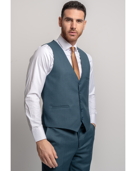 Κοστούμι Black Papigion Veneto πετρόλ SLIM FIT