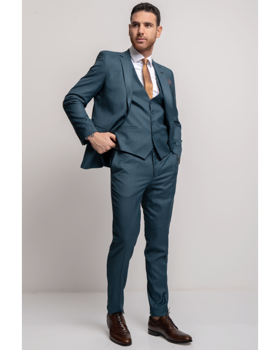 Κοστούμι Black Papigion Veneto πετρόλ SLIM FIT